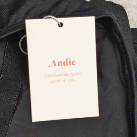 NWT Andie Black Nantucket One Shoulder One Piece Swimsuit Size M - Picture 7 of 8